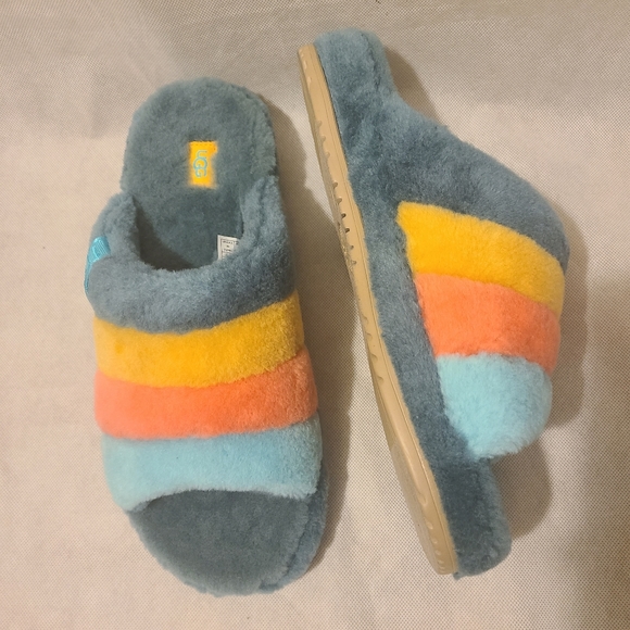 UGG Men\'s Fluff You Stripes Slipper Marine Blue main image 4
